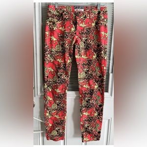Hot Kiss Jeans Pants Skinny Lily Sz 9 Juniors NWOT Red/Orange/Gold Bright